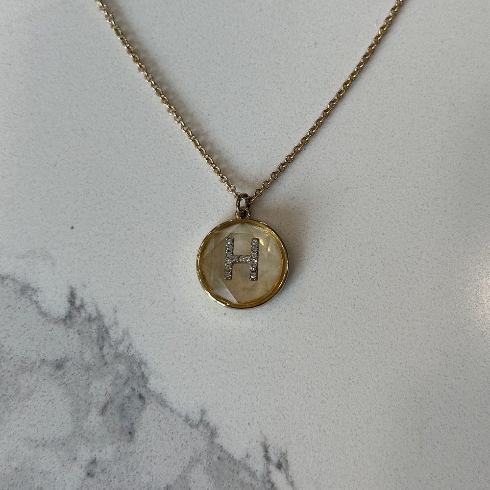 Vince Camuto Initial ‘H’ Stone Gold Necklace
